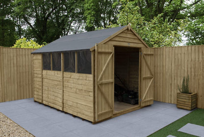 Overlap Pressure Treated 10×8 Apex Shed – Double Door