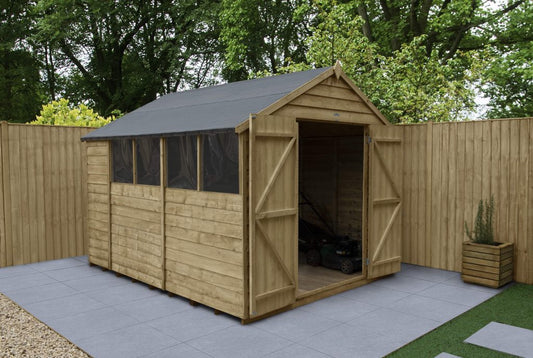Overlap Pressure Treated 10×8 Apex Shed – Double Door