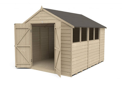 Overlap Pressure Treated 10×8 Apex Shed – Double Door
