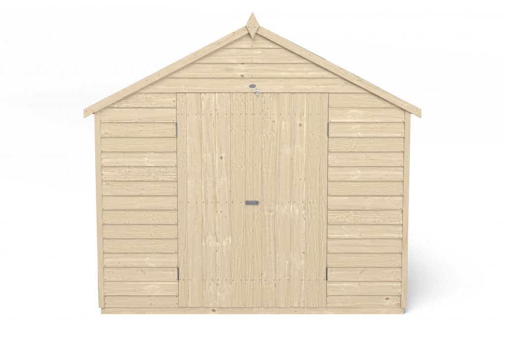 Overlap Pressure Treated 10×8 Apex Shed – Double Door, No Windows