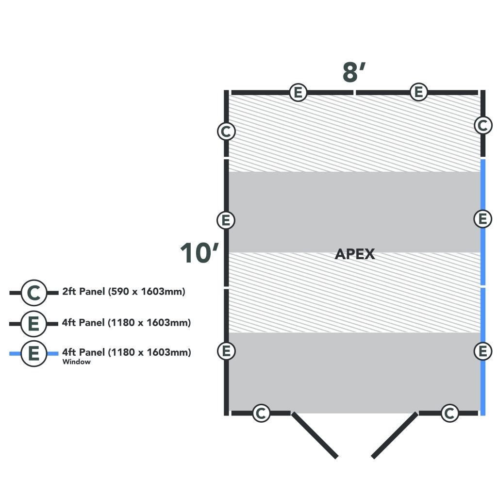 Overlap Pressure Treated 10×8 Apex Shed – Double Door