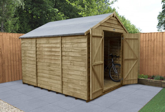 Overlap Pressure Treated 10×8 Apex Shed – Double Door, No Windows