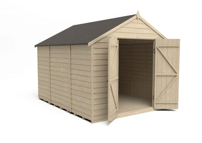 Overlap Pressure Treated 10×8 Apex Shed – Double Door, No Windows