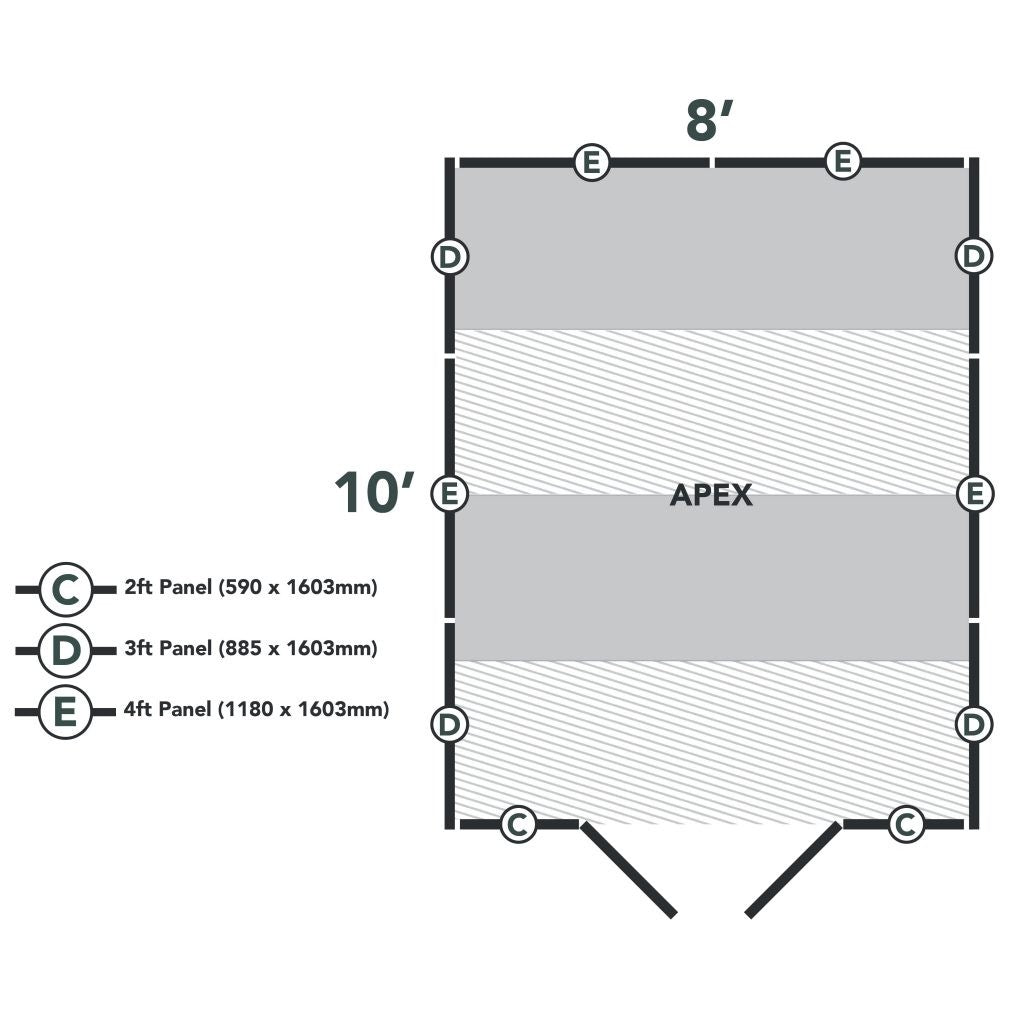 Overlap Pressure Treated 10×8 Apex Shed – Double Door, No Windows