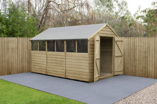 Overlap Pressure Treated 12×8 Apex Shed – Double Door