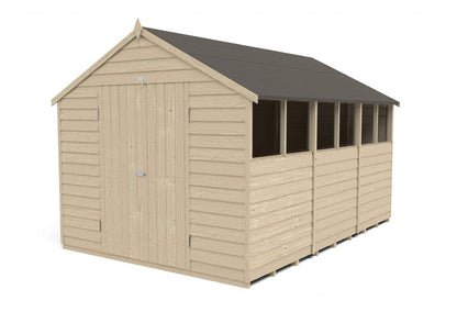 Overlap Pressure Treated 12×8 Apex Shed – Double Door