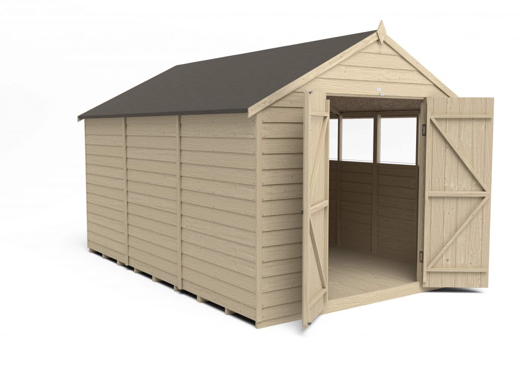 Overlap Pressure Treated 12×8 Apex Shed – Double Door