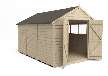 Overlap Pressure Treated 12×8 Apex Shed – Double Door