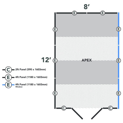 Overlap Pressure Treated 12×8 Apex Shed – Double Door