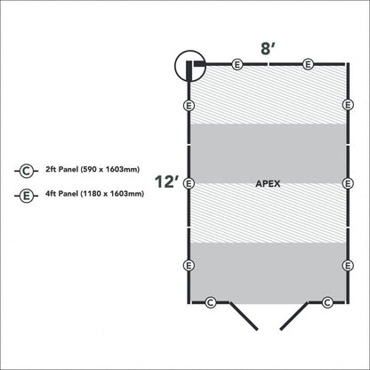 Overlap Pressure Treated 8x12 Apex Shed - No Window, Double Door