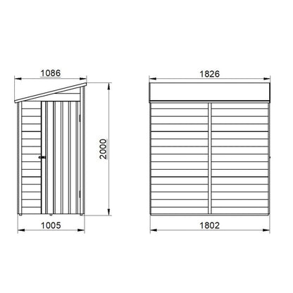 Overlap Pressure Treated 6×3 Pent Shed – No Window
