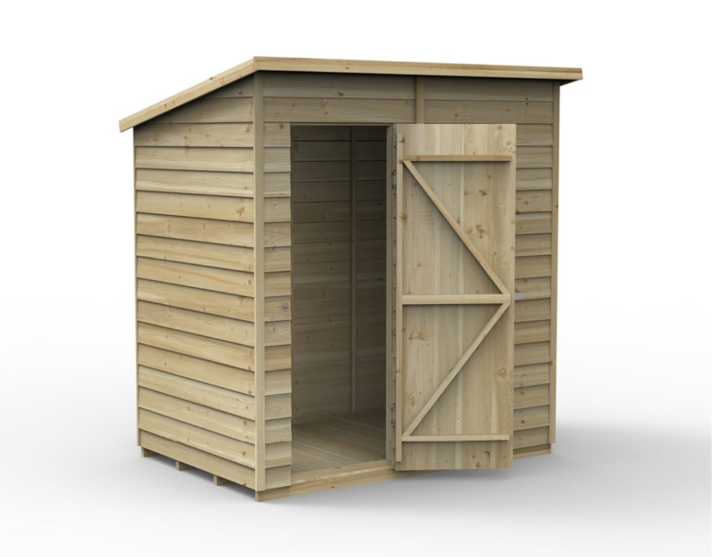 Overlap Pressure Treated 6x4 Pent Shed - No Window