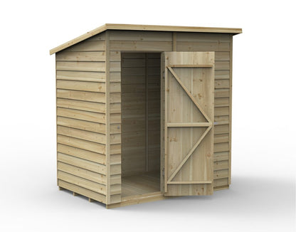 Overlap Pressure Treated 6x4 Pent Shed - No Window
