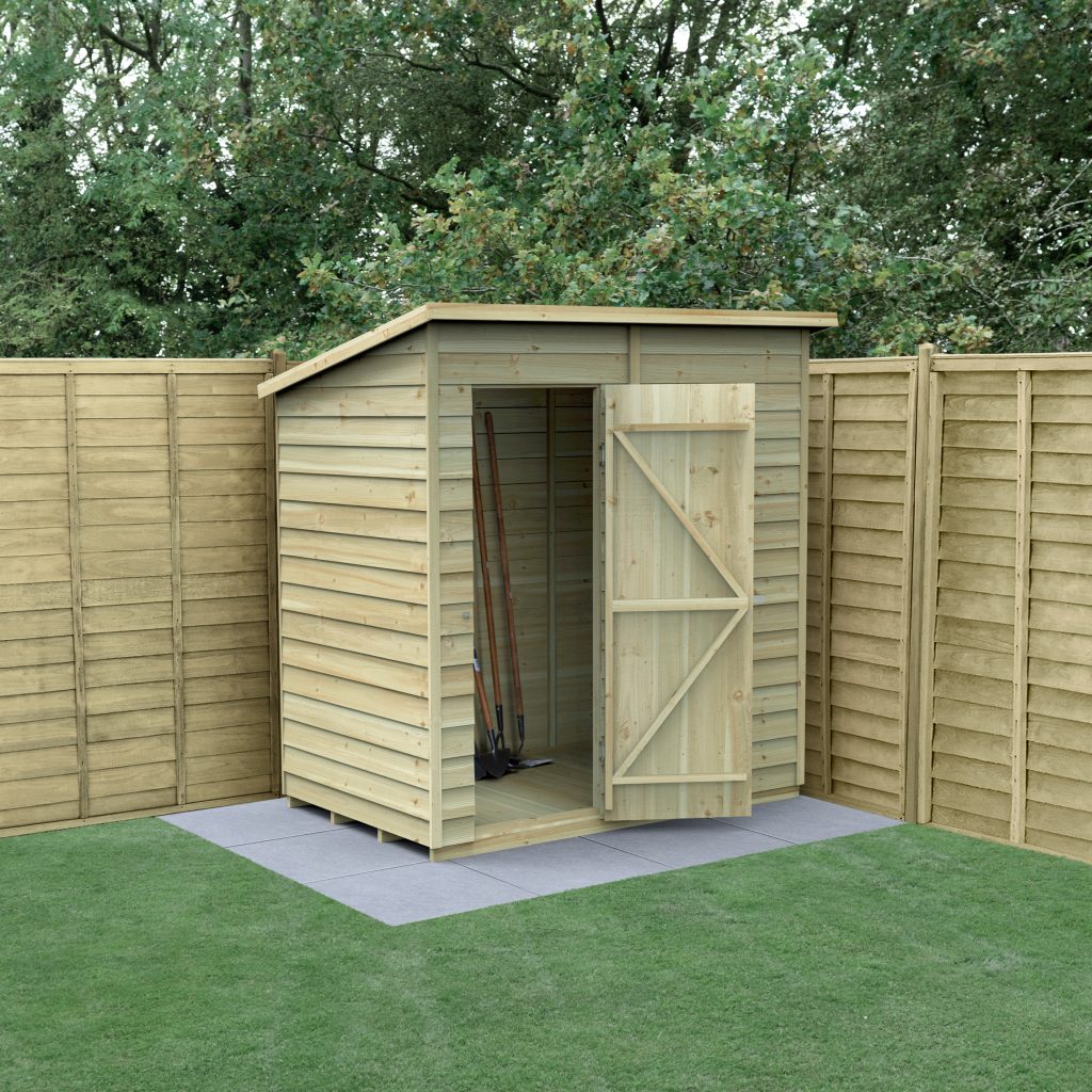 Overlap Pressure Treated 6x4 Pent Shed - No Window