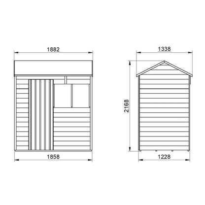 Overlap Pressure Treated 6×4 Reverse Apex Shed