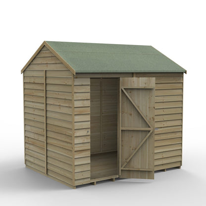 Overlap Pressure Treated 8x6 Reverse Apex Shed - No Window