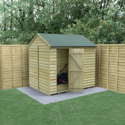 Overlap Pressure Treated 8x6 Reverse Apex Shed - No Window