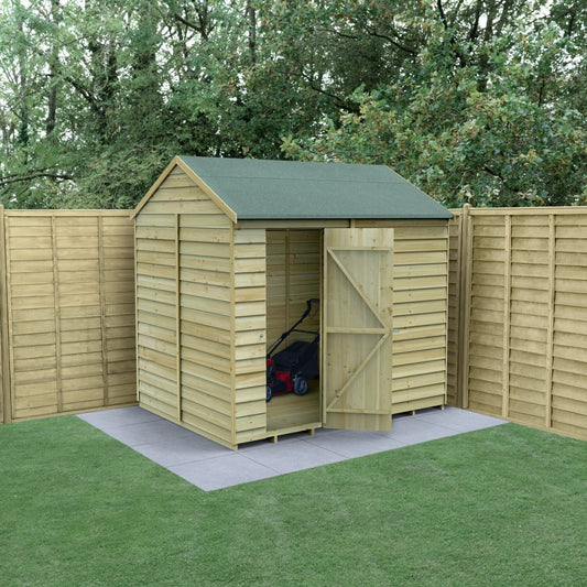 Overlap Pressure Treated 8x6 Reverse Apex Shed - No Window