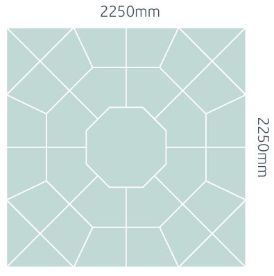 Stratford Octagon Patio Kit 5.06m2 Antique (2250 x 2250mm)