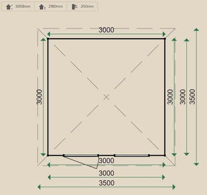 Lugarde Prima Summertime Summerhouse 3mx3m including Floor