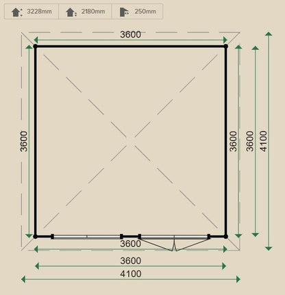 Lugarde Prima Demy Summerhouse 3.6x3.6m including Floor