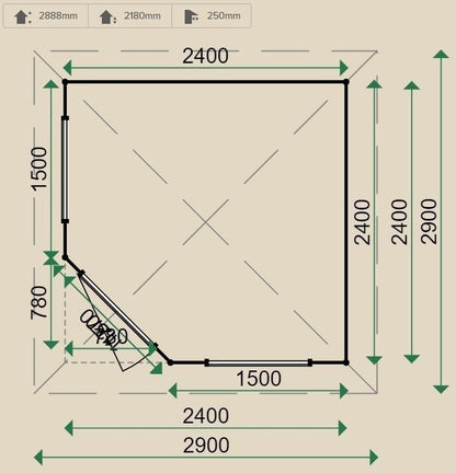 Lugarde Prima Fifth Avenue 2.4mx2.4m Summerhouse including floor