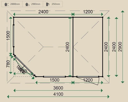 Lugarde Prima Fifth Avenue Duo 2.4mx3.6m including floor