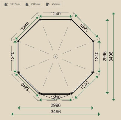 Lugarde Prima Enstone Summerhouse 3m diameter including floor