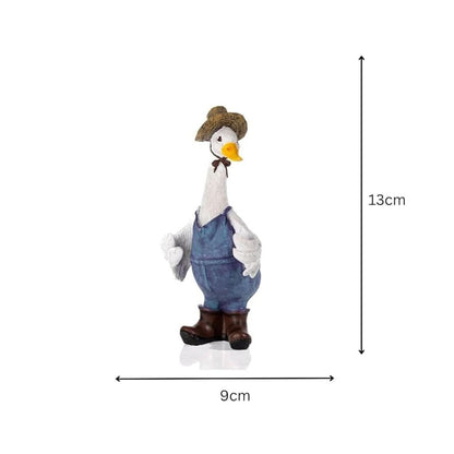 Solar Duck Garden Ornament with LED Lantern Outdoor Statue