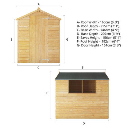 Overlap Apex Shed 7'x5'