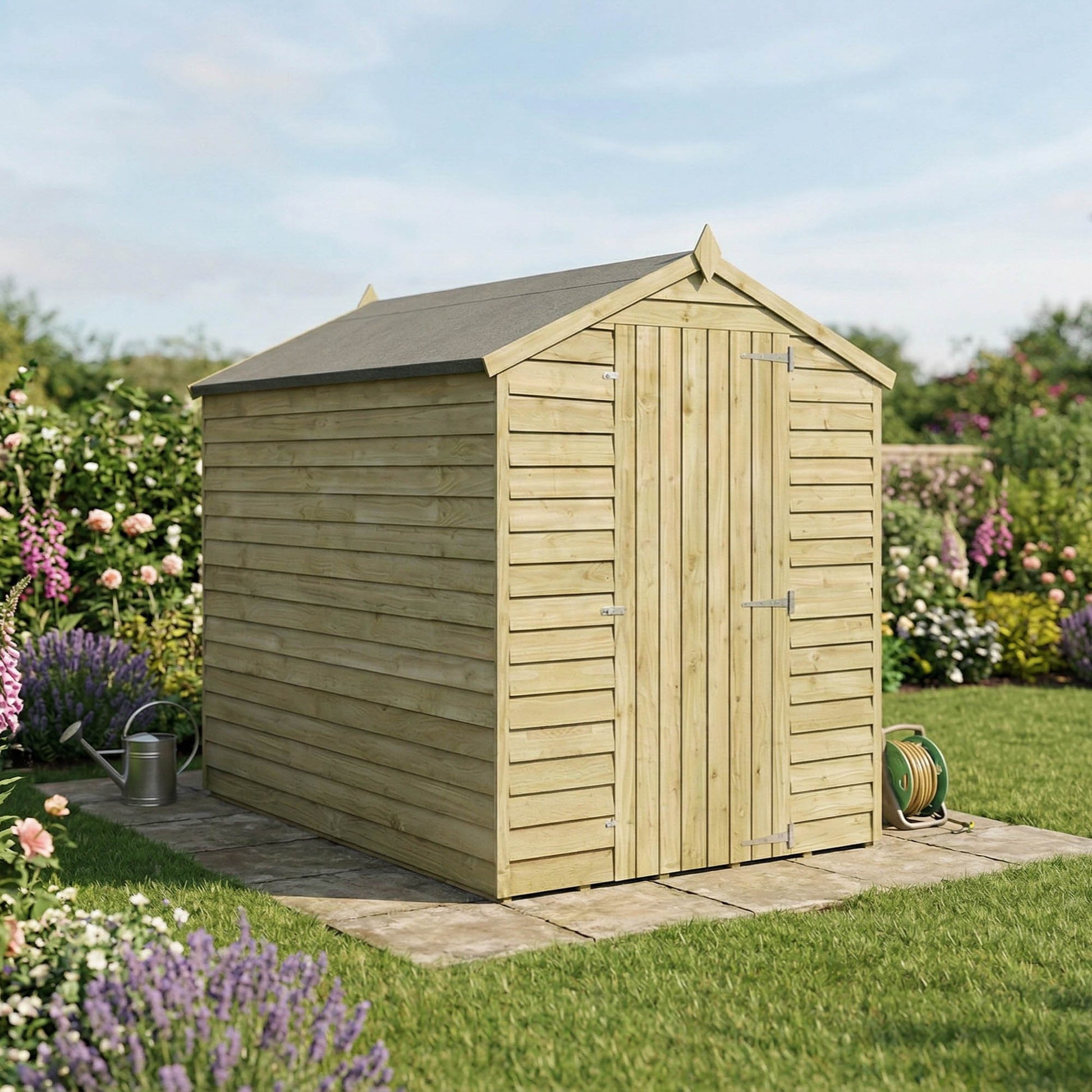 Overlap Apex Shed - Windowless 7'x5' - Taylors Garden Buildings (view 1)