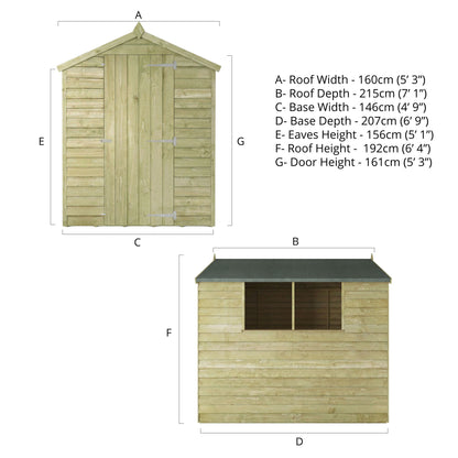 Overlap Apex Shed 7'x5'