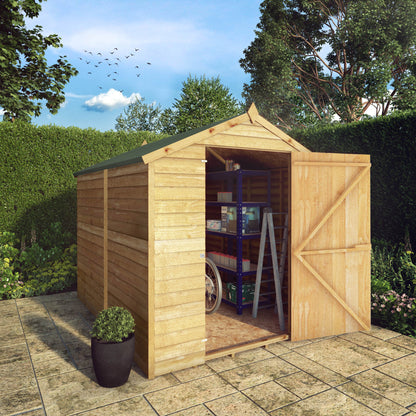 Overlap Apex Shed - Single Door Windowless 8'x6'