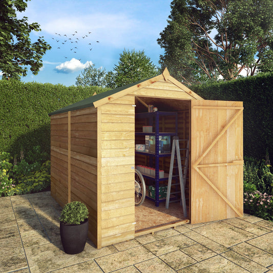 Overlap Apex Shed - Single Door Windowless 8'x6'