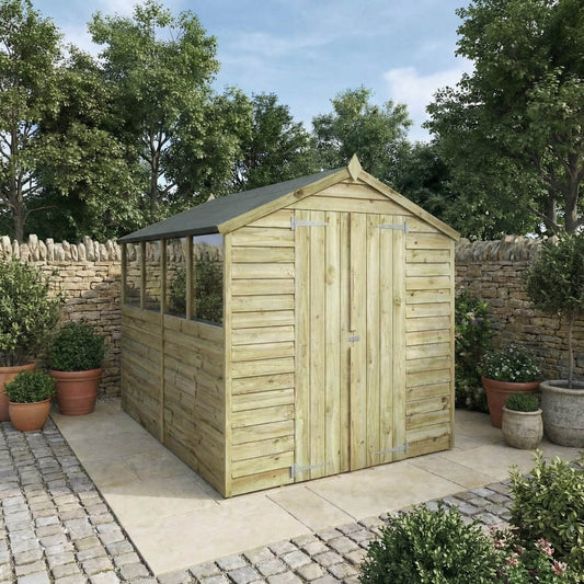 Overlap Apex Shed - Double Door 8'x6'
