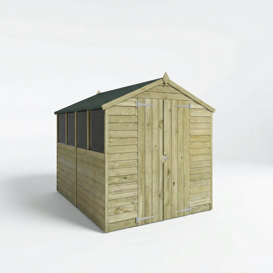 Overlap Apex Shed - Double Door 8'x6'