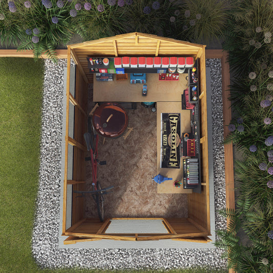 Overlap Apex Shed - Double Door 8'x6'