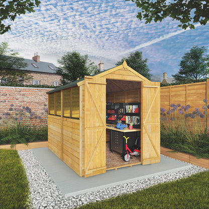 Overlap Apex Shed - Double Door 8'x6'