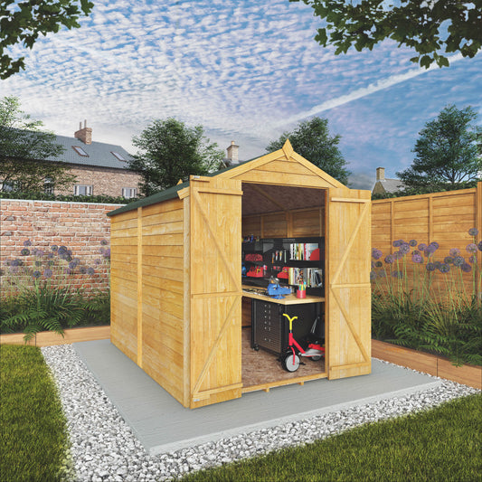 Overlap Apex Shed - Double Door Windowless 8'x6'