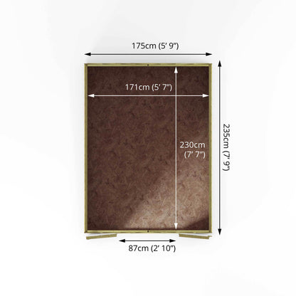 Overlap Apex Shed - Double Door Windowless 8'x6' - Taylors Garden Buildings (view 11)