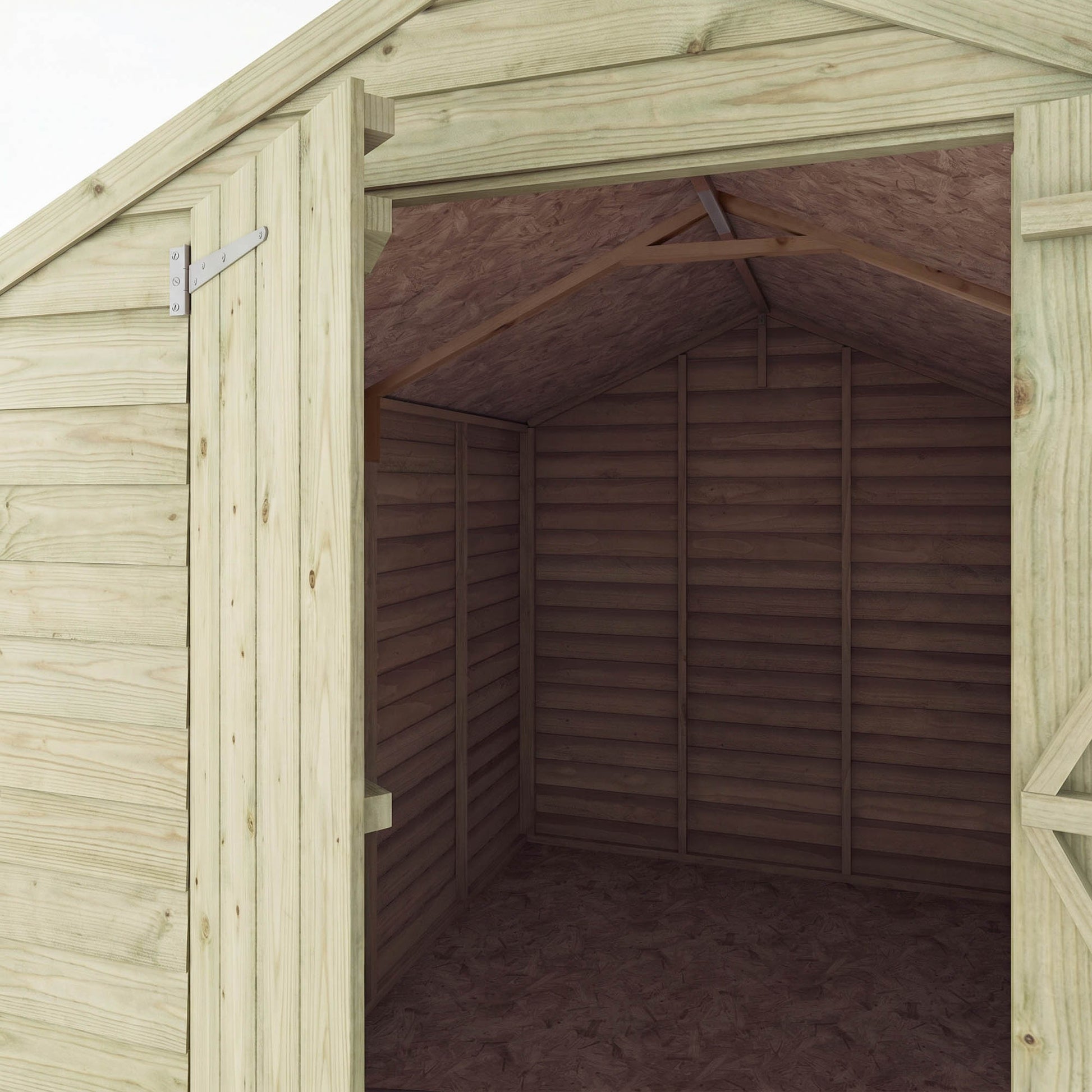 Overlap Apex Shed - Double Door Windowless 8'x6' - Taylors Garden Buildings (view 6)