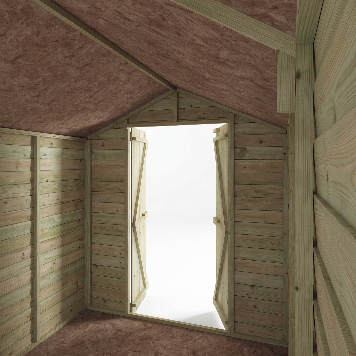 Overlap Apex Shed - Double Door Windowless 8'x6' - Taylors Garden Buildings (view 8)