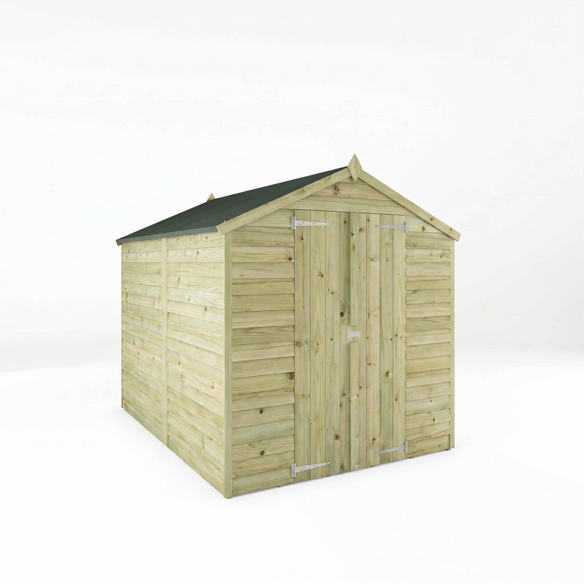 Overlap Apex Shed - Double Door Windowless 8'x6' - Taylors Garden Buildings (view 3)