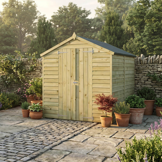 Overlap Apex Shed - Double Door Windowless 8'x6'