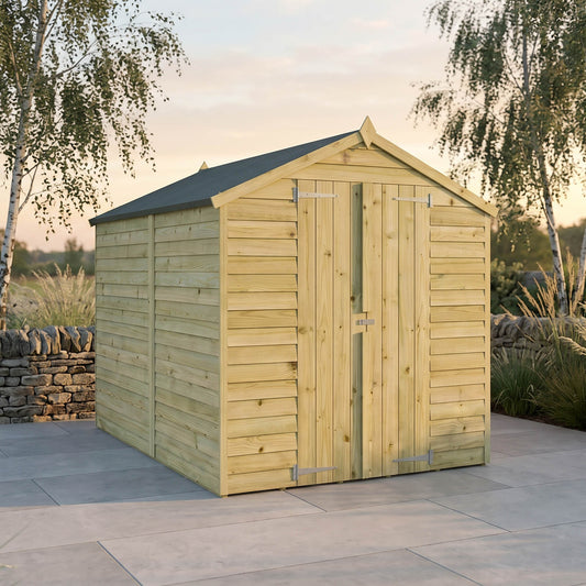 Overlap Apex Shed - Double Door Windowless 8'x6'