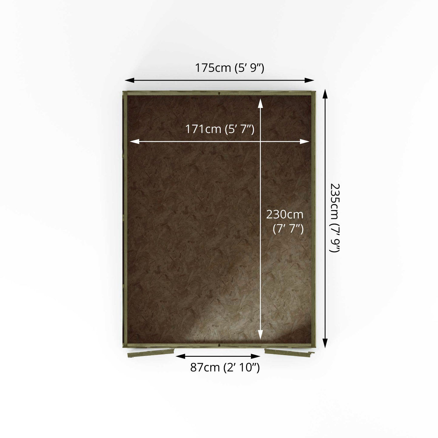 Overlap Apex Shed - Double Door 8'x6'