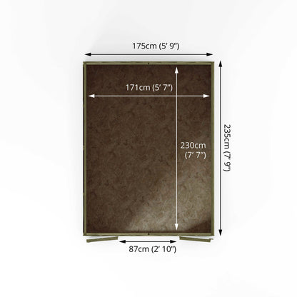 Overlap Apex Shed - Double Door 8'x6'