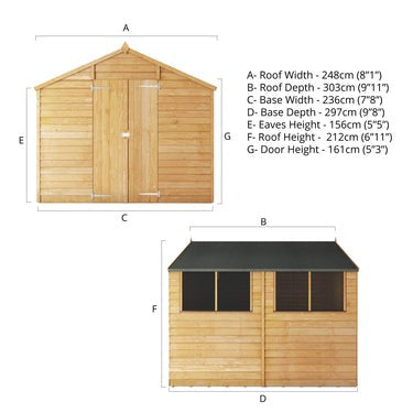 Overlap Apex Shed 10'x8'