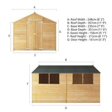 Overlap Apex Shed 12'x8'