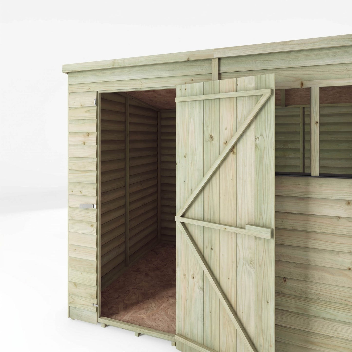The Overlap Pent Shed 8'x6' - Taylors Garden Buildings (view 7)